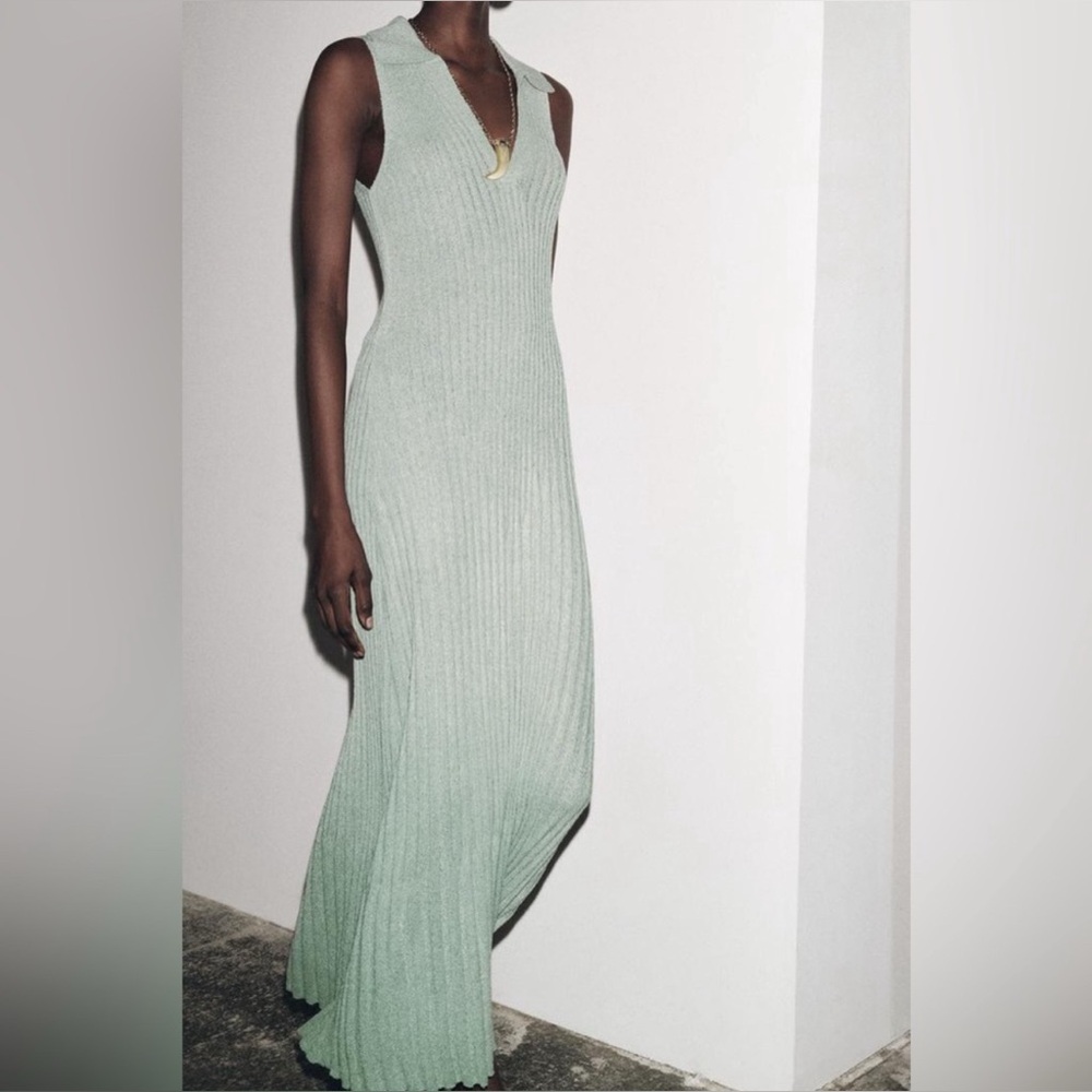 NWT Zara Sage Green Maxi Dress